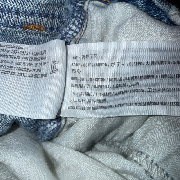 Abercrombie Curve Love 90s Straight Jeans Women 32/14 Light Wash Distressed EX - Picture 6 of 6